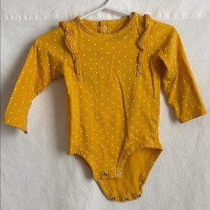 Carter's Mustard Polka Dot Bodysuit
